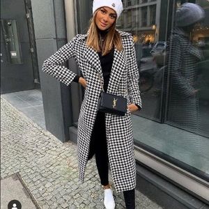 Houndstooth trench coat